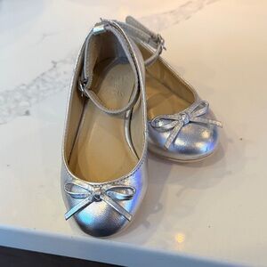 Janie and Jack Shimmering Silver Ballet Flats